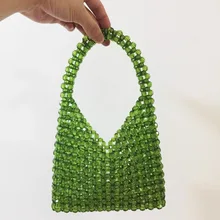 Вечерние акриловые бусины с кристаллами сумка ручной работы женская сумка-тоут Бисероплетение Pochette Повседневные Вечерние Сумочки для девочек сумка