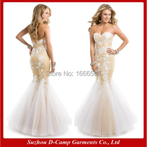 White Fit and Flare Prom Dress