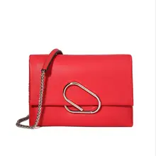 Женская сумка на плечо из натуральной кожи, дизайнерская сумочка, металлическая модная сумка-конверт, женские сумки через плечо, длинная Высококачественная сумка на цепочке