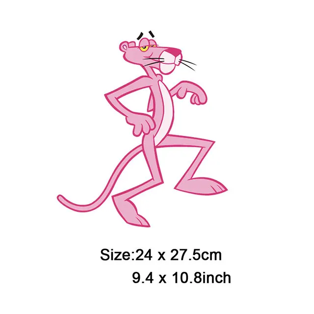 cute pink panther patches for kid harajuku stripe clothing iron-on transfer cartoon thermal stickers for T-shirt diy accessory - Цвет: No1