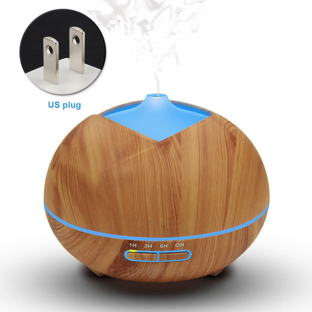 

Home Office Mist Wood Grain Air Aroma Diffuser Cool Humidifier 7 Color Led Essential Oil Ultrasonic