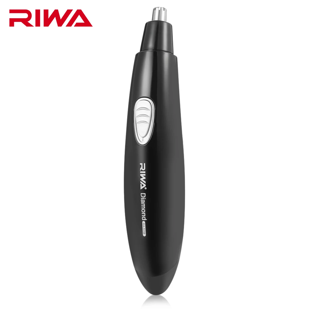 RIWA RA-555B Электрический моющийся триммер для волос для носа для мужчин сухой влажный мощный прибор для удаления волос с головкой из нержавеющей стали - Цвет: black