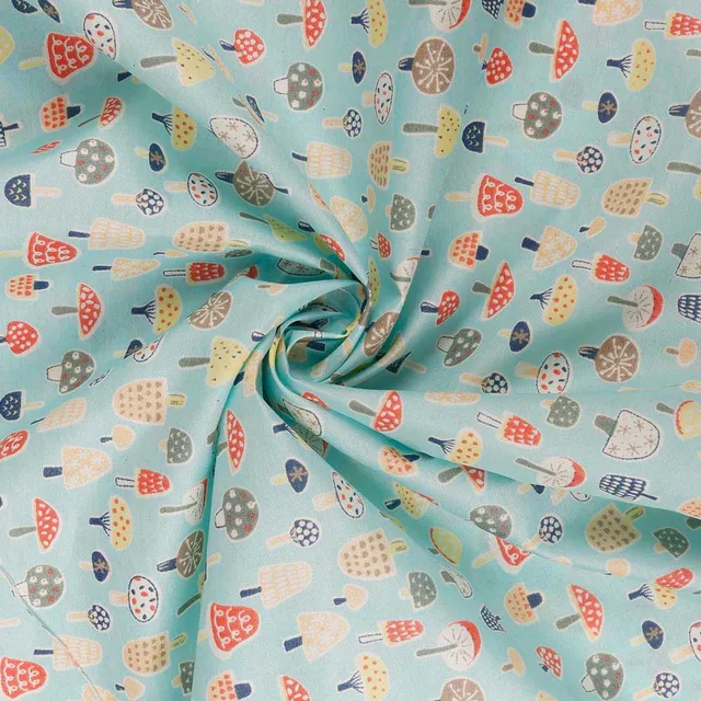 50cm*150cm Cute Mushroom Printed Fabric Sewing Quilting Fabrics for Patchwork Needlework DIY