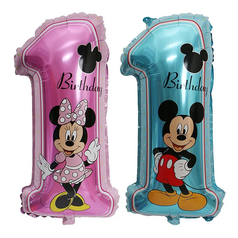 

1 pcs 30 Inch Cute Mickey Minnie Balloons Mickey Heart Minnie Head Foil Ballons Baby Birthday Party Wedding Decor Air inflatable