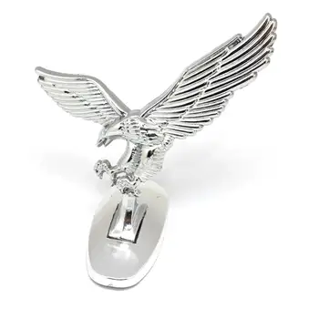 online Universal 3d Eagle Emblema Logotipo Do Carro Frente Capa Ornamento Capa De Carro Chrome Eagle Emblema Para Carro Auto Frente Adesivos De Prata-branco
