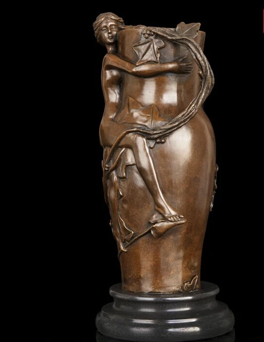 13 Abstract Art Sculpture Bronze Copper Marble Crock Jar Bottle Pot Vase Statue |