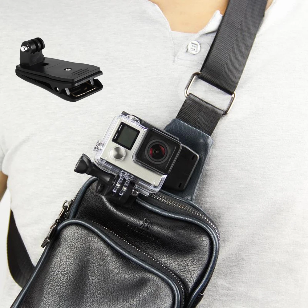 Зажим для экшн камеры Gopro hero 5 360 + 3 2 sjcam SJ4000 SJ5000 GITUP2 MI YI 4k с поворотом на 4/3