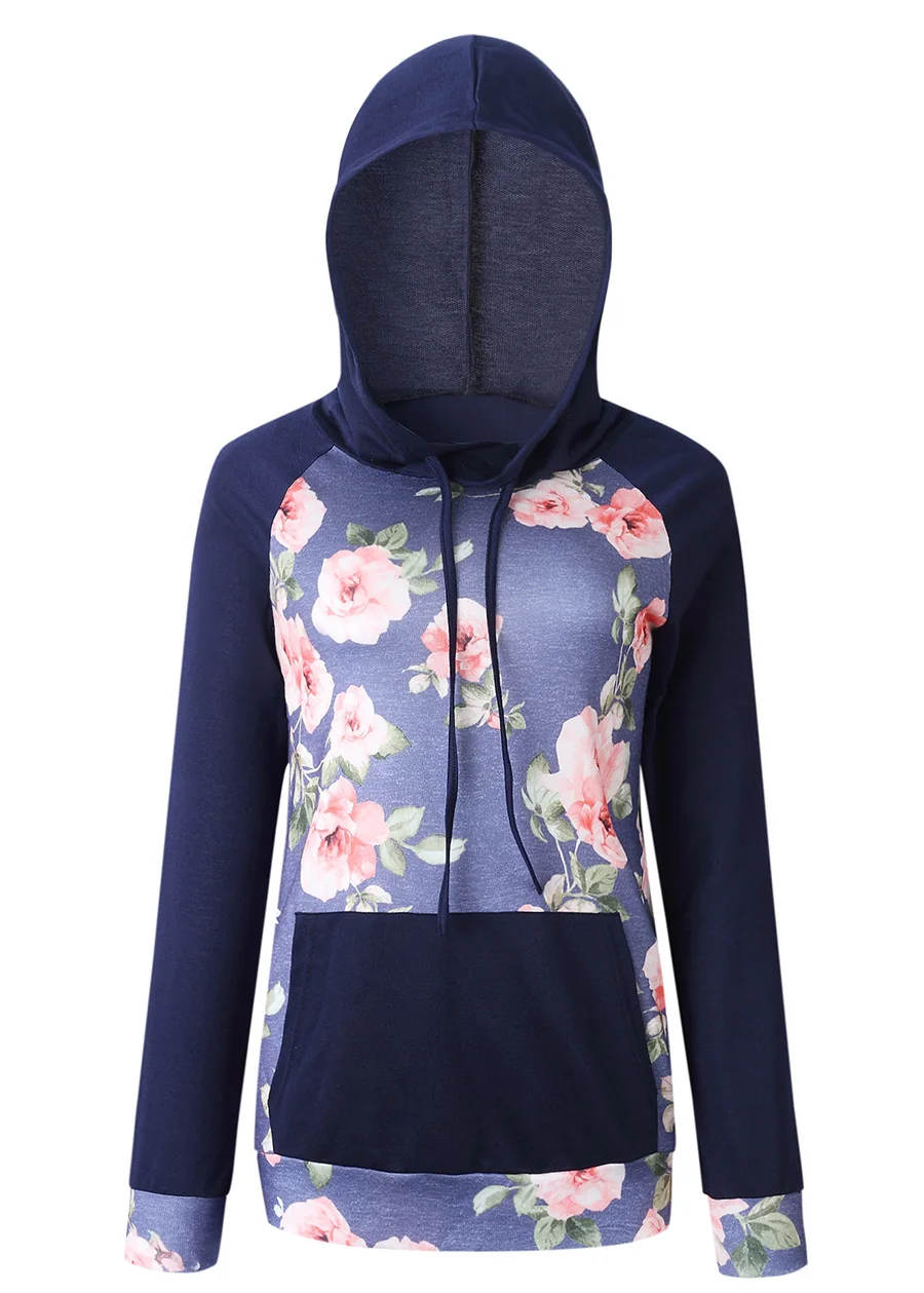 Gladiolus Floral Print Autumn Winter Hoodies Women 2018 Long Sleeve Casual Pockets Hooded Sweatshirt Women Pullover Tracksuits (8)