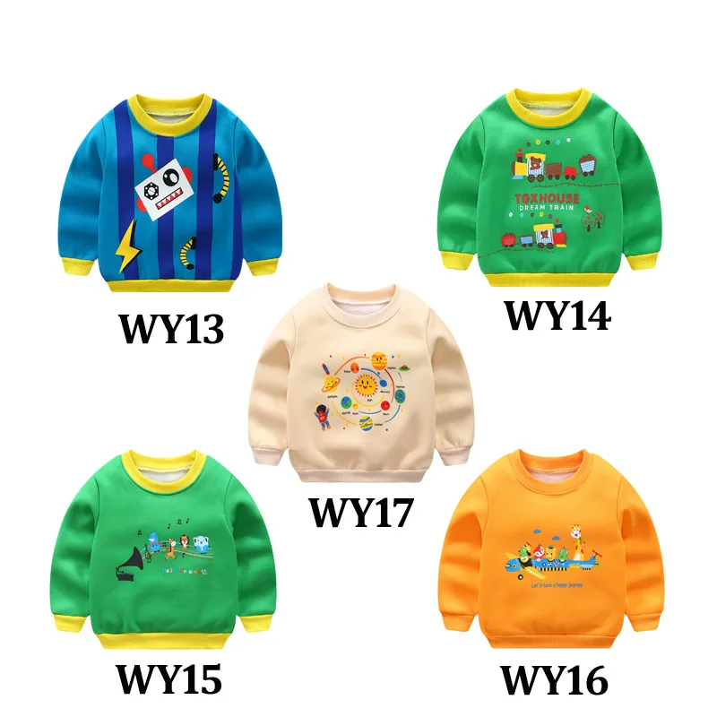 autumn and winter new children's long-sleeved baby sweater and plus velvet single coat