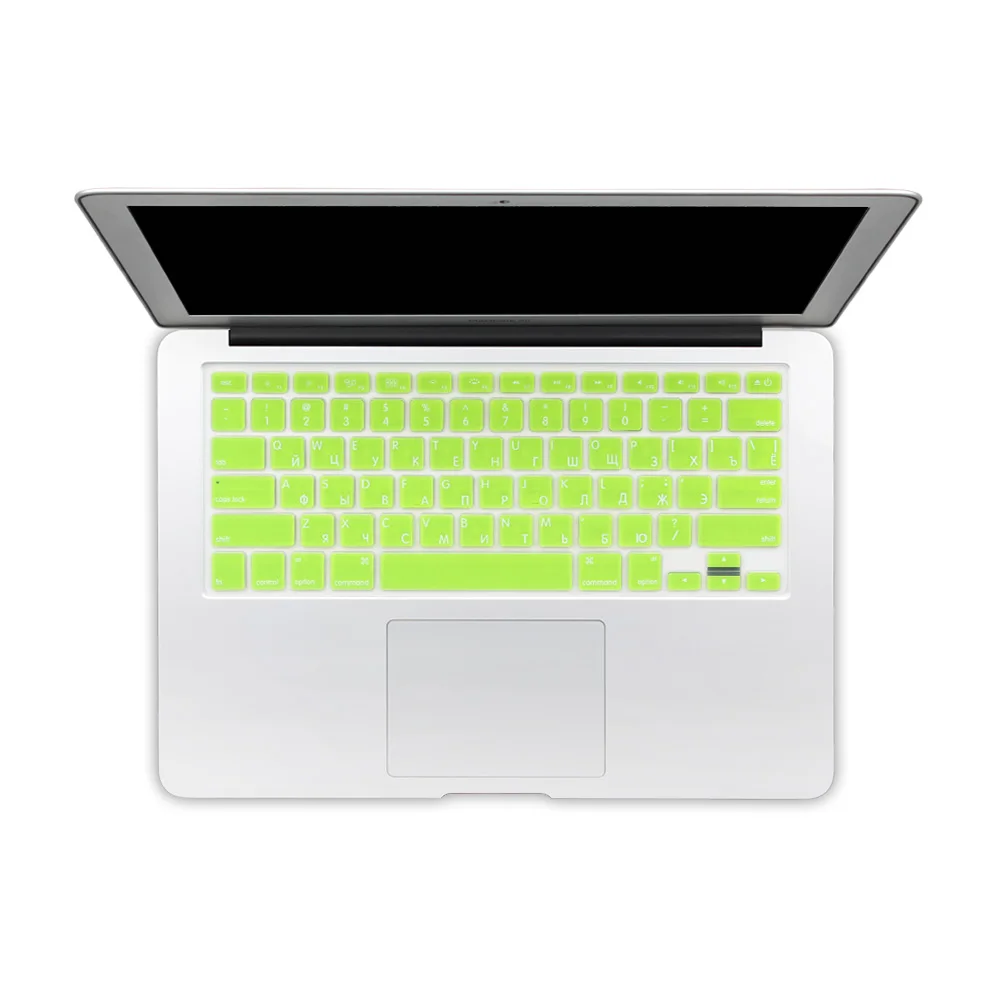 Силиконовая Защитная пленка для клавиатуры с буквенным алфавитом для MacBook Air 13 Pro 1" 15" 1", версия США - Цвет: neon yellow