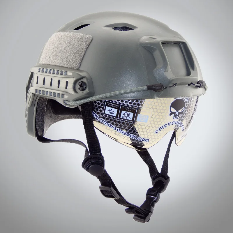 Новые тактические военный шлем страйкбол шлем спортивные аксессуары Пейнтбол БЫСТРО прыжки BJ защитный съемки с Goggle - Цвет: grey