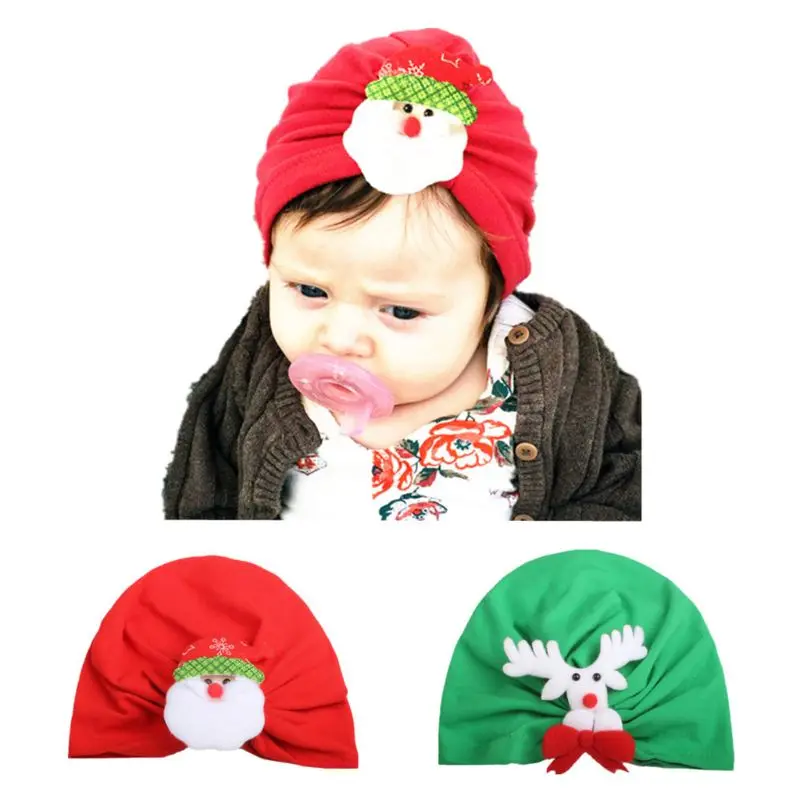 Christmas Hat Baby Newborn Beanie Cap Santa Claus Headwear Cute Fashion