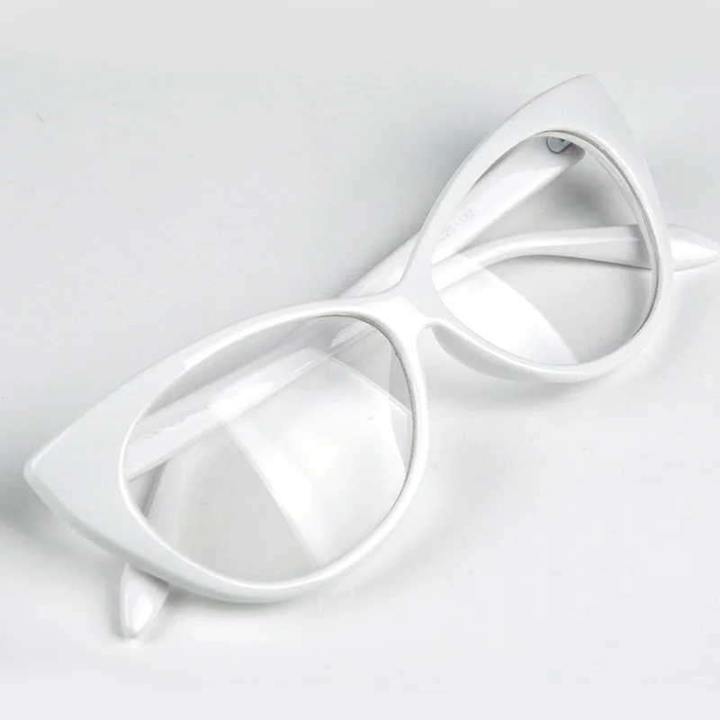 Винтажные Солнцезащитные очки для глаз в форме кошачьего глаза женские новые дизайнерские солнцезащитные очки «кошачий глаз» очки Модные женские украшения мужские классические очки оправа для очков - Цвет оправы: White