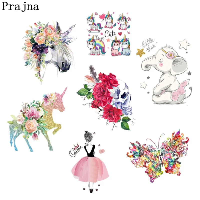 

Prajna Lion Heat Thermal Transfer Stickers For Jacket Jeans Iron On Patch A- leave Washable Clothes DIY Accessories Applique