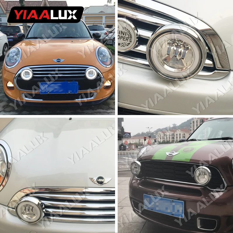 Angel eyes Хромированный Светодиодный фонарь для MINI Cooper, светодиодный фонарь переднего бампера-YIAALUX