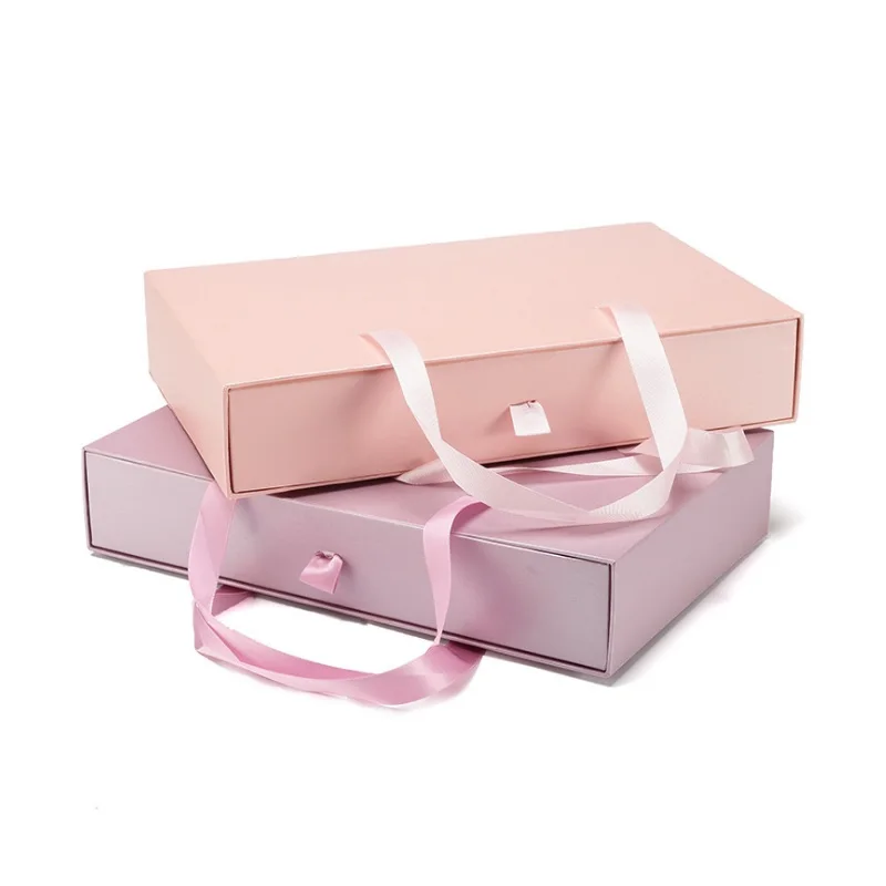 

30pcs 33*21.5*6.5cm Red Pink Purple Packing Box for Bra Underwear Scarf Portable Folding Gift Box wen5910