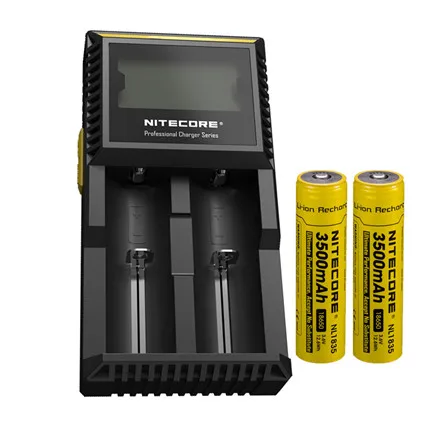 NITECORE D2 Digi зарядное устройство ЖК-экран зарядное устройство+ NITECORE 3500 мАч 3200 мАч 2600 мАч 2300 мАч NL166 NL147 аккумуляторные батареи - Цвет: D2 2 x NL1835