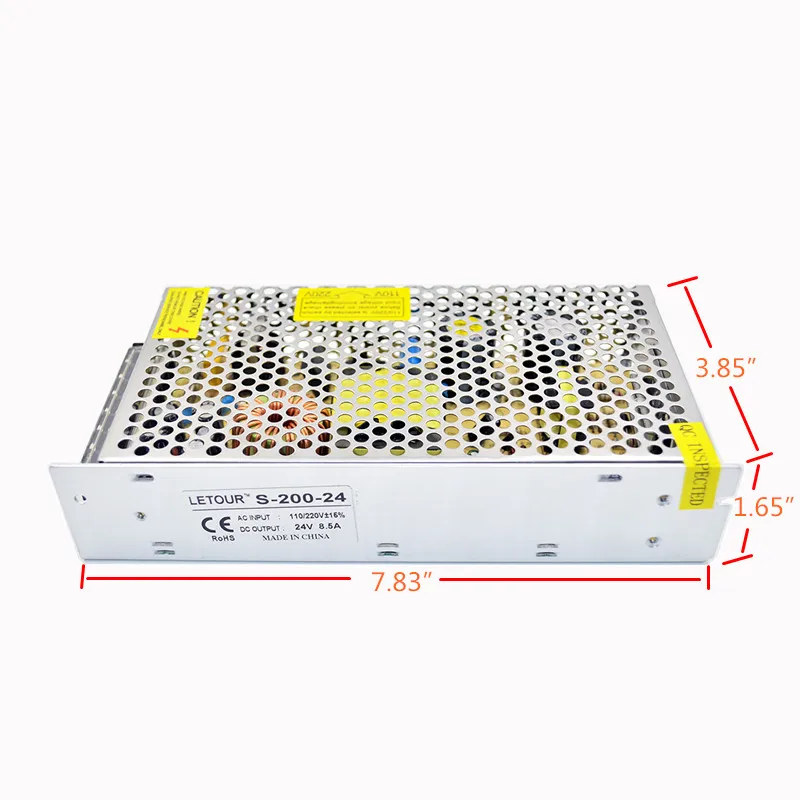 Новый 24V8.5A 200W Питание AC 96V 240V Вход DC 24V Светодиодный драйвер для светодиодный