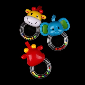 

Vocal Hand Bell Teether Toys Cartoon Elephant Baby Stop Crying Development Rattles For Newborn In The Crib Christmas Gifts
