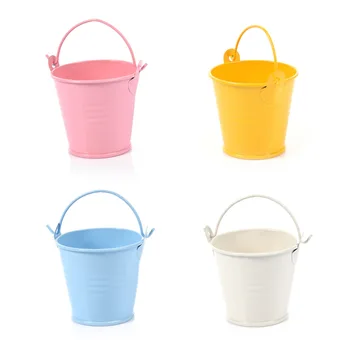 

12Pcs Colorful Mini Metal Bucket Candy Favours Boxes Pail Wedding Party Gifts Home Desk Decoration Drop Shipping