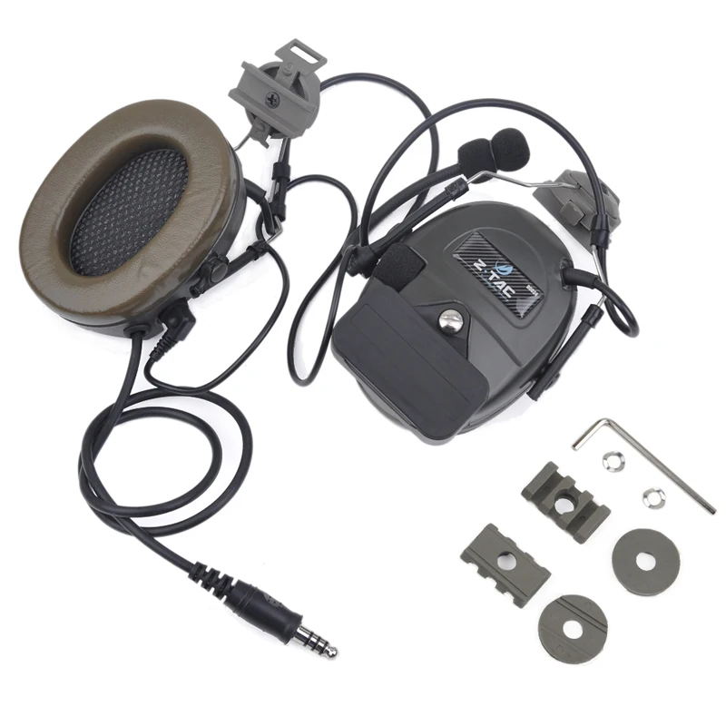 Redução de Ruído Fone de Ouvido com Peltor Definido para Capacetes Fone de Ouvido Tático Ztac Airsoft Comtac i Capacete Ferroviário Adaptador Rápidos Militar z 7 Fones de Ouvido tático & Acessórios