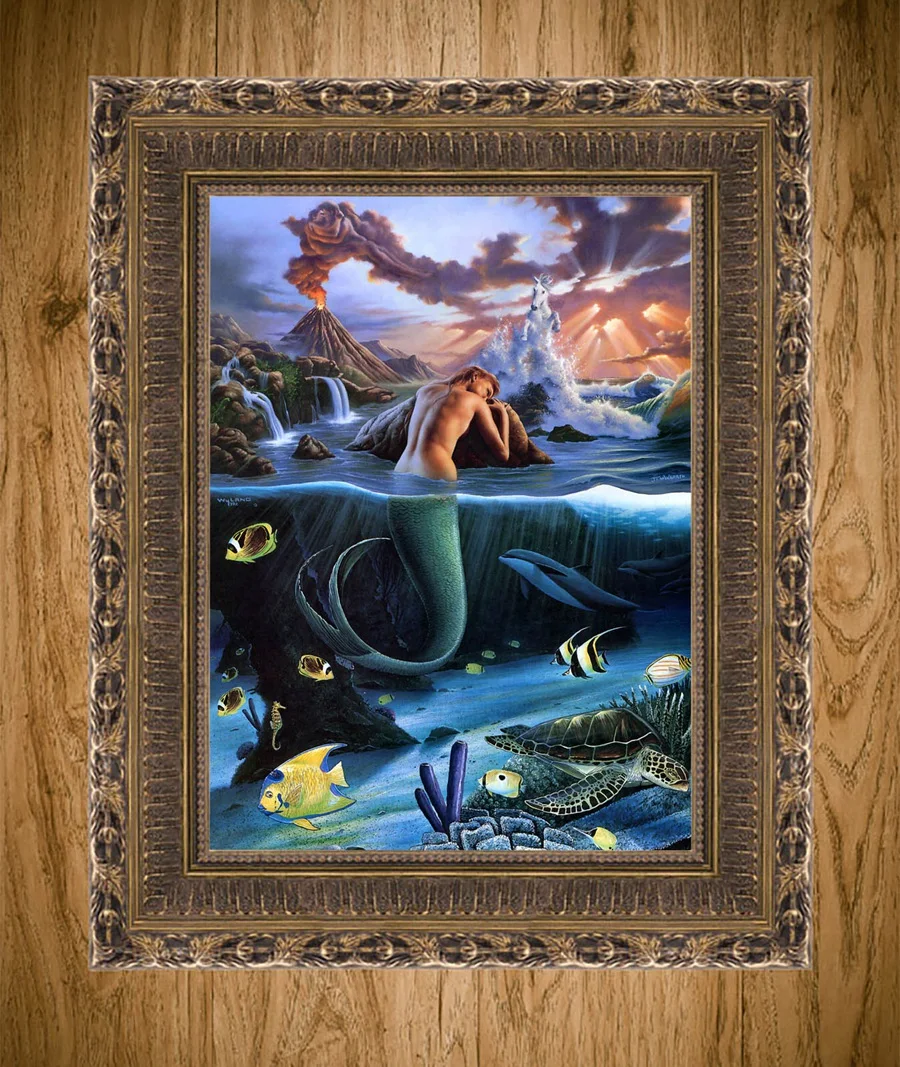Jim Warren Mermaids HD Canvas Print 18/"x24/" Home Decor Painting Wall Picture
