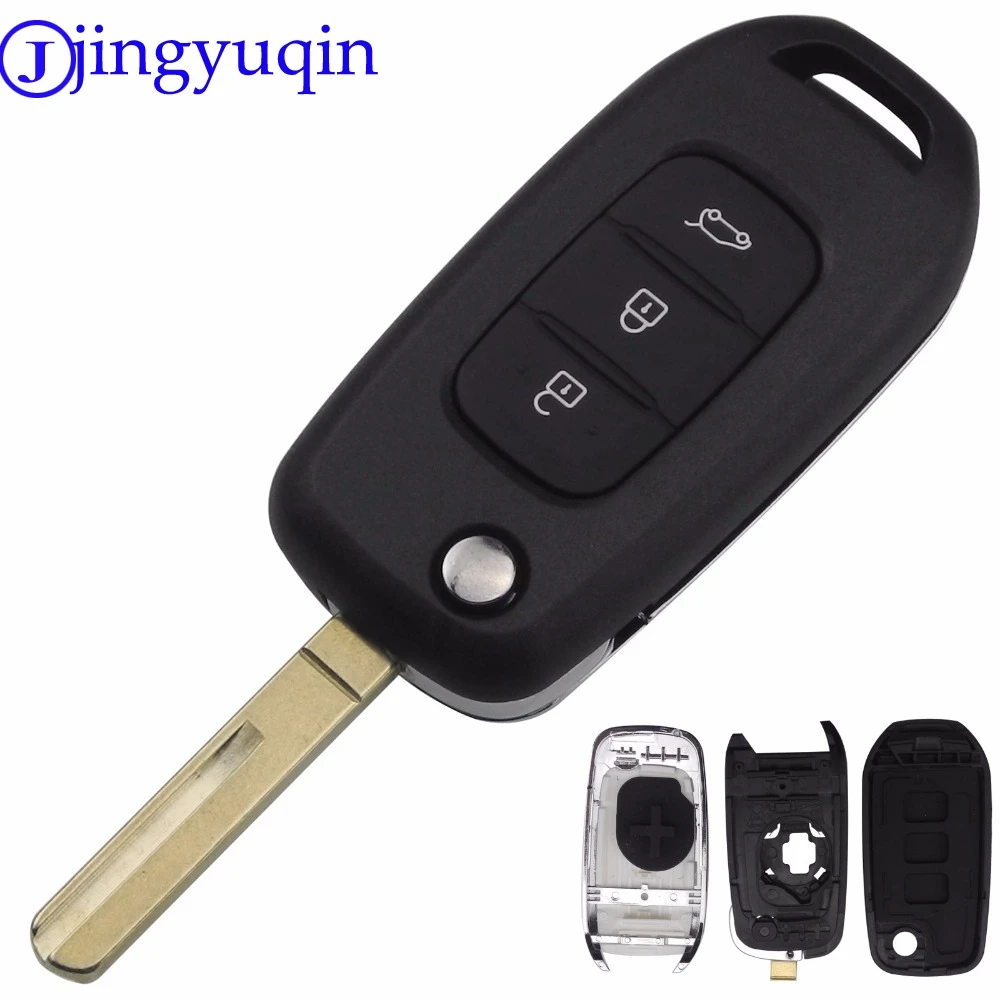 

jingyuqin 3 Buttons Remote Flid Folding Car Key Shell Case Fob Cover For Renault