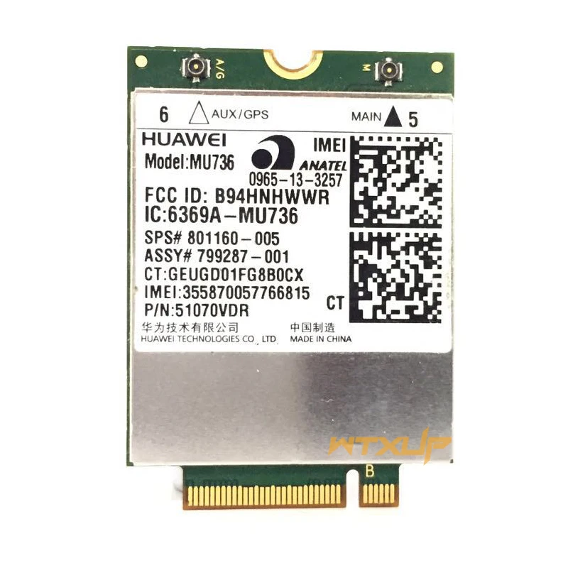 

UNLOCKED HUAWEI MU736 LTE 4G module WWAN NGFF Card WCDMA/HSP/HSPA+/EDGE/GPRS/GSM Module 3G 4G CARE NET