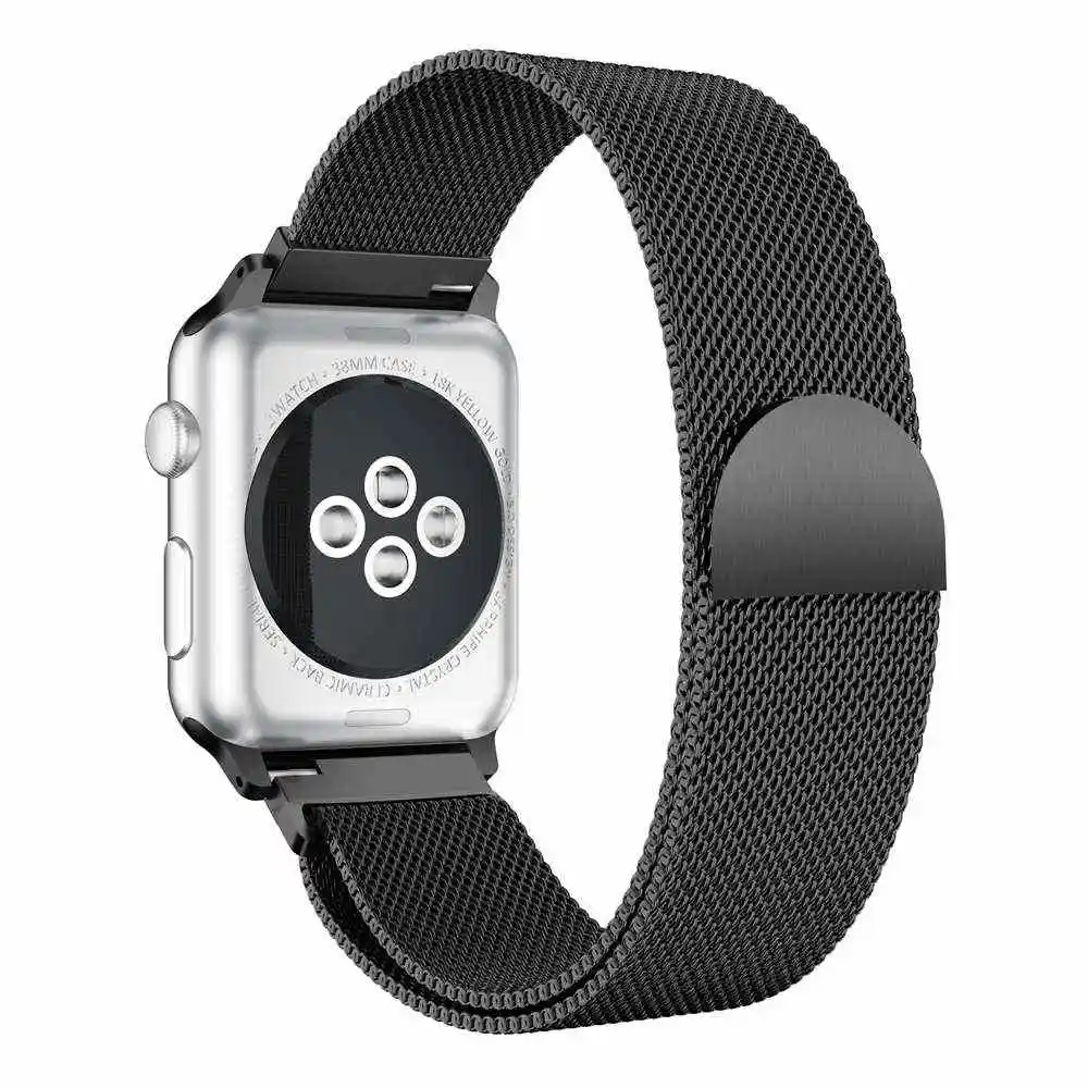 Ремешок для часов Нержавеющая сталь Milanese Loop полосы для наручных часов Apple Watch серии 1/2/3, 42 мм, 38 мм, 40 мм 44 мм браслет для смотрю 4 пленка