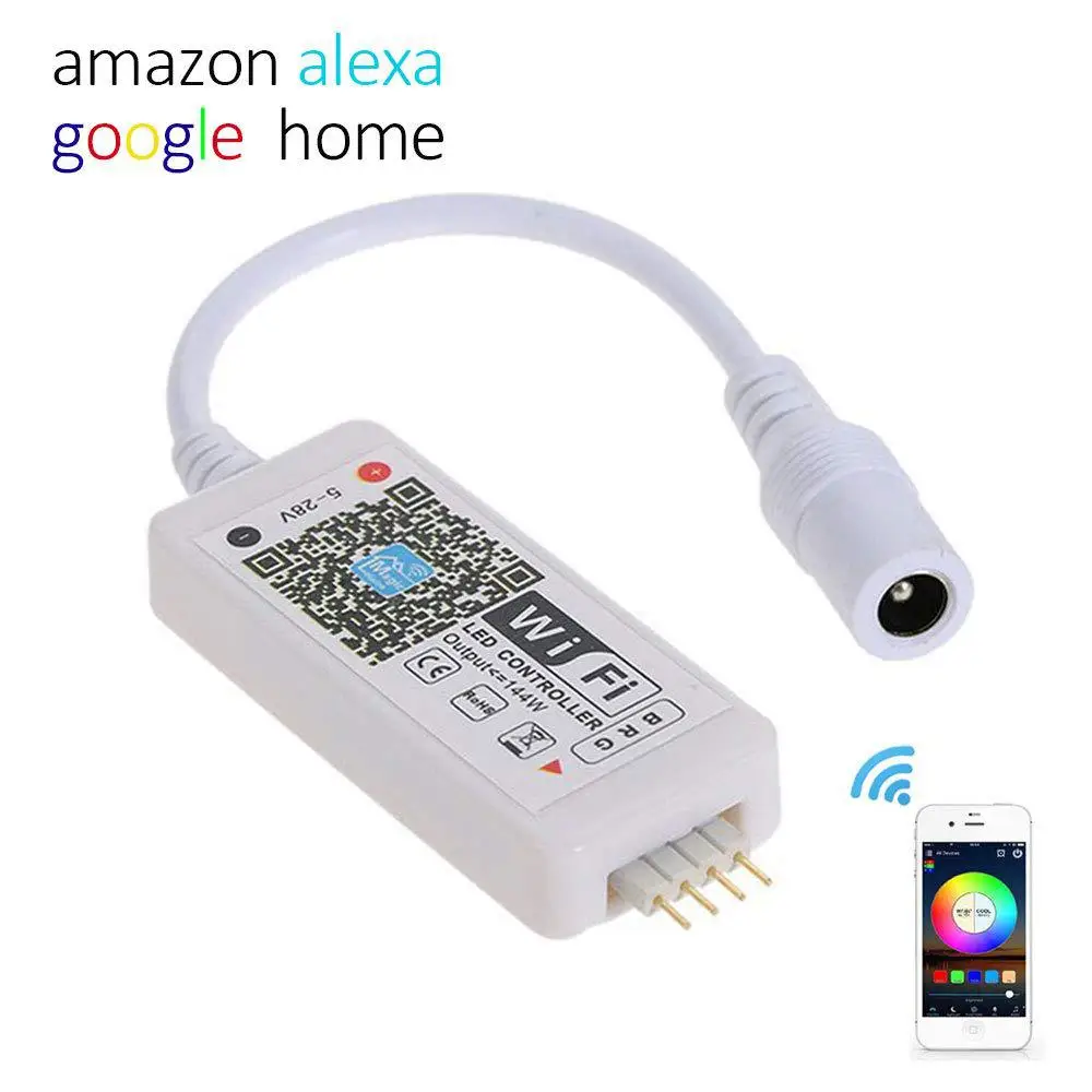 Мини wifi RGB/RGBW контроллер полосы музыкальный контроллер Amazon Alexa Google Home телефон wifi контроллер для полосы света