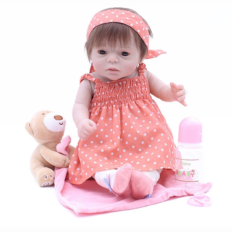 

50cm baby reborn brinquedos 20 inch full vinyl body bathed reborn baby girl doll high quality clothes set princess doll for girl