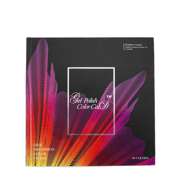 

NEW-Nail Art Display Color Show Book Chart 80 Colors Uv Gel Polish Tips Display Card Nail Polish Color Card Box Nail Oil Color