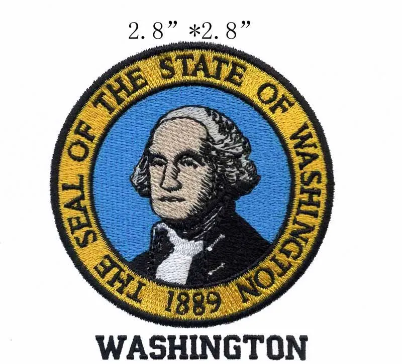 Washington State Seal embroidery patch 2.8" wide /state Badge/ circle