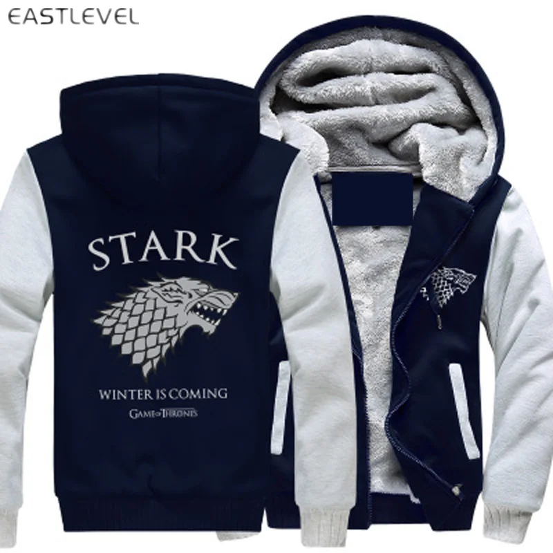 2017 Winter Men Hoodies Game of Thrones Casual Hoodies for Men Women Thicker Fleece Coat Jacket Unisex Sweatshirts plus size 6XL