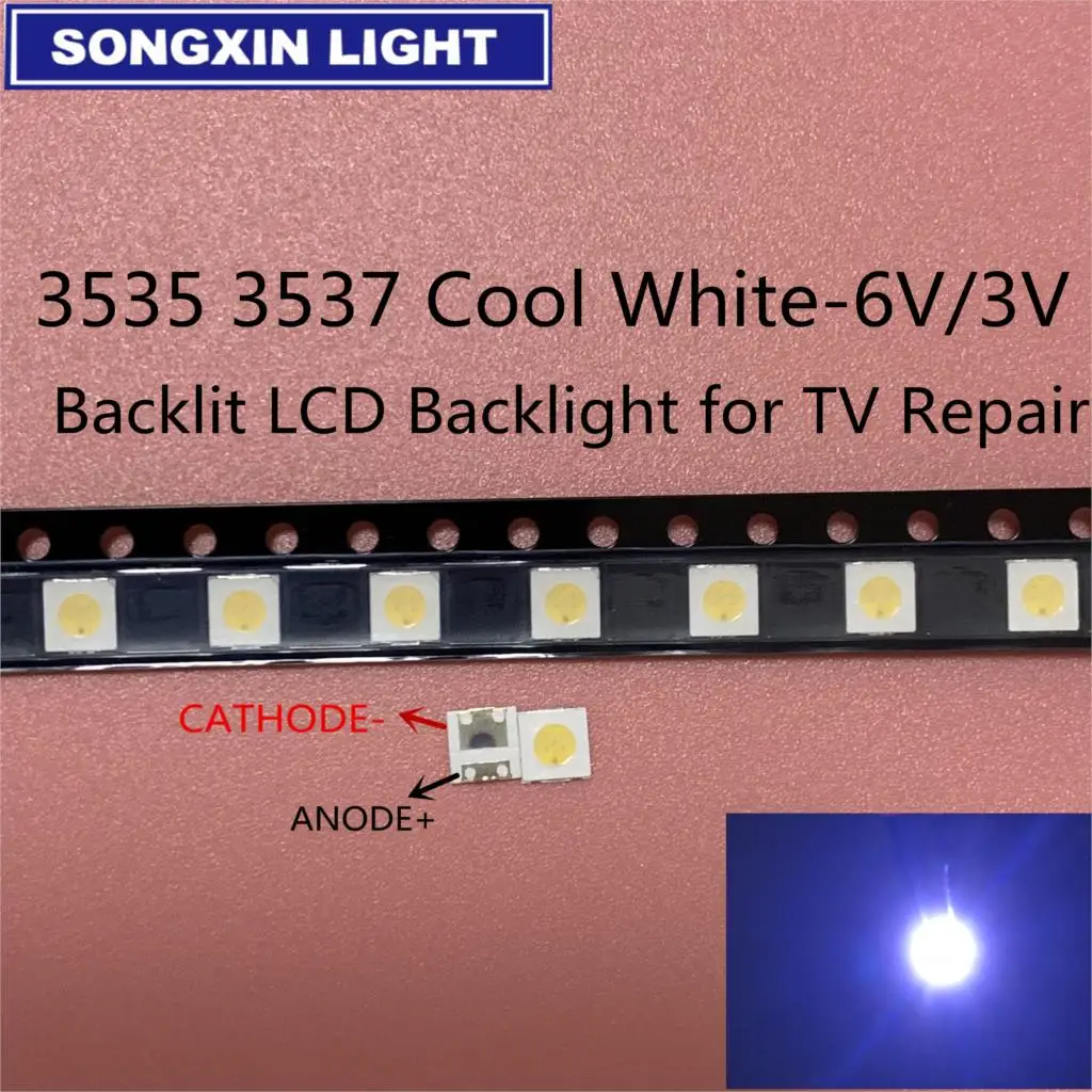 

50-100pcs Original For LG LED LED 2W 6V / 1W 3V 3535 Cool cold white LCD Backlight for TV