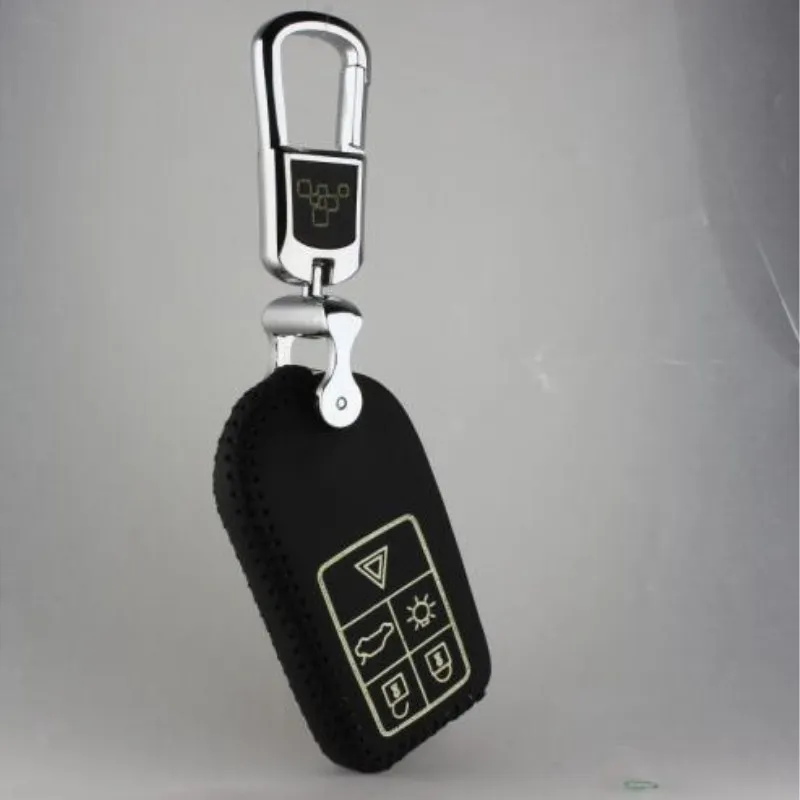 

luckeasy 5 button for volvo XC60 2017 T5 2016 xc90 s60 s80 v40l 2012 2017 shell KEY COVER holder Kraft first layer car key case