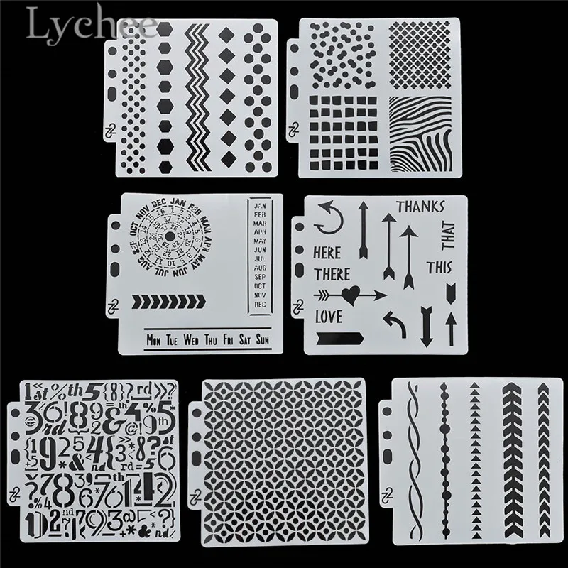 

Lychee Symbol Number Pattern Stencils DIY Craft Layering Stencils for Scrapbooking Album Decoration Card Template