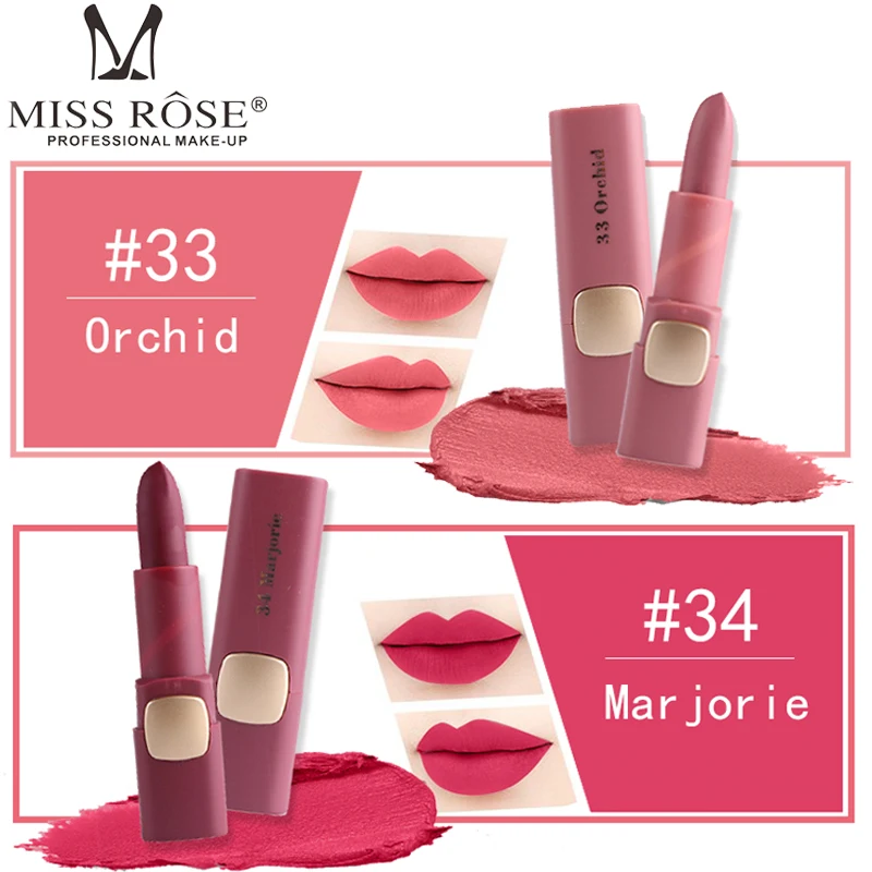 Мягкая матовая помада Miss Rose с кремом водостойкий стойкий блеск для губ