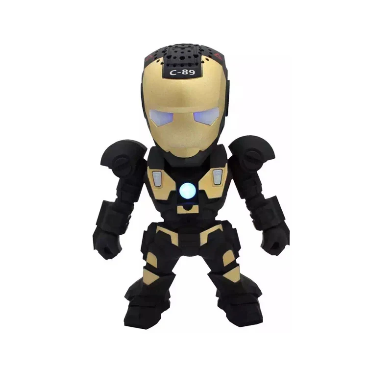

XY Hands Free Wireless Bluetooth Speaker LED Iron Man Robots Subwoofer With FM Radio Support TF Card for Phone PC
