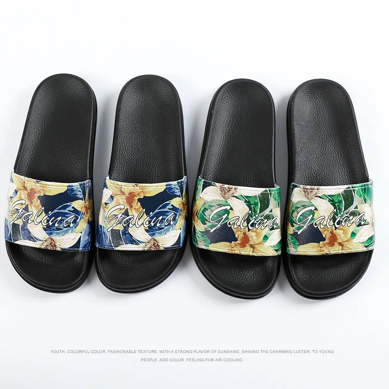 

Women Summer Slippers Flat Shoes PU Soft Slippers Woman Beach Slippers Print Flip Flops Sandals Plus Size Women