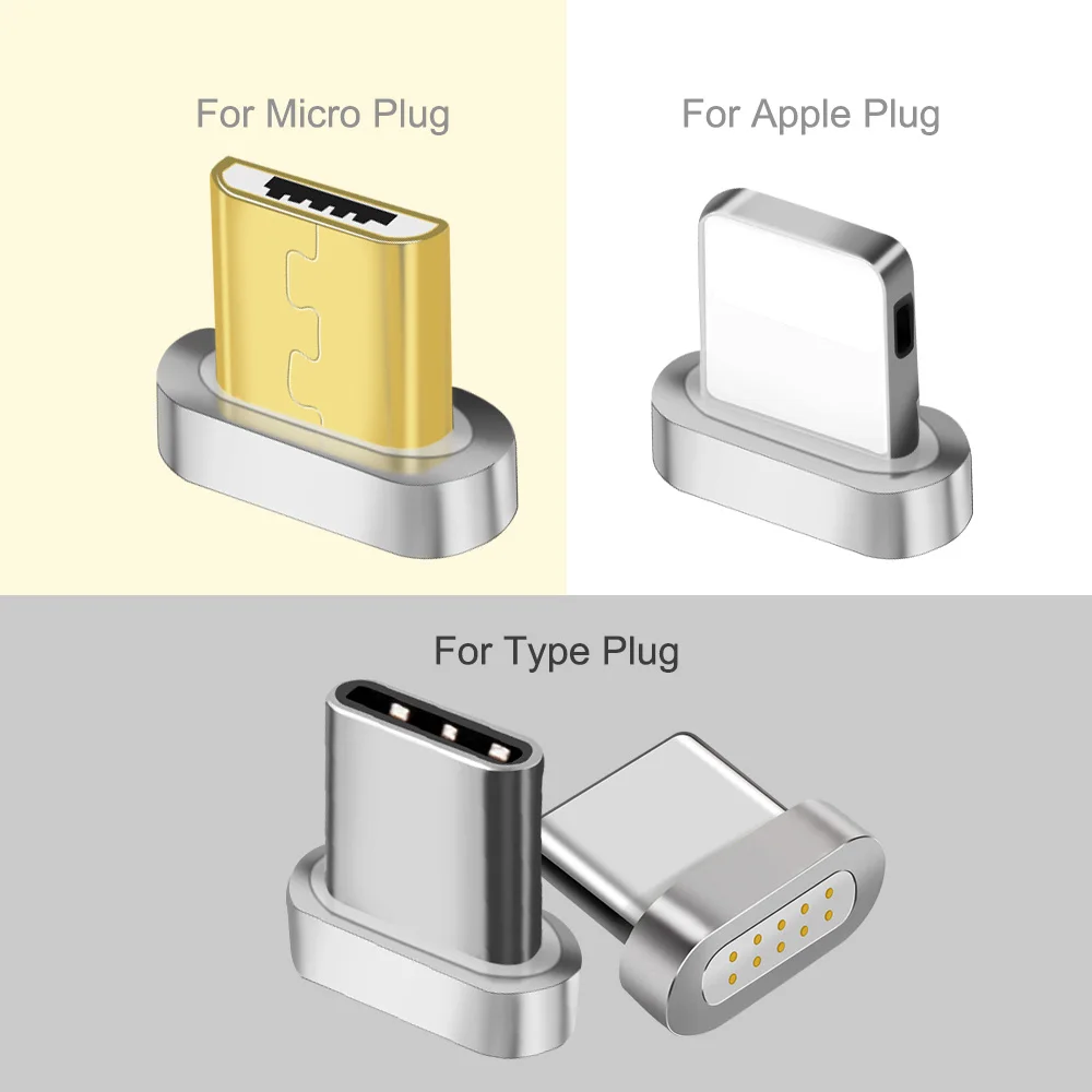 Магнитный кабель с разъемом USB C 8 pin Type Micro Быстрая Зарядка адаптер для телефона