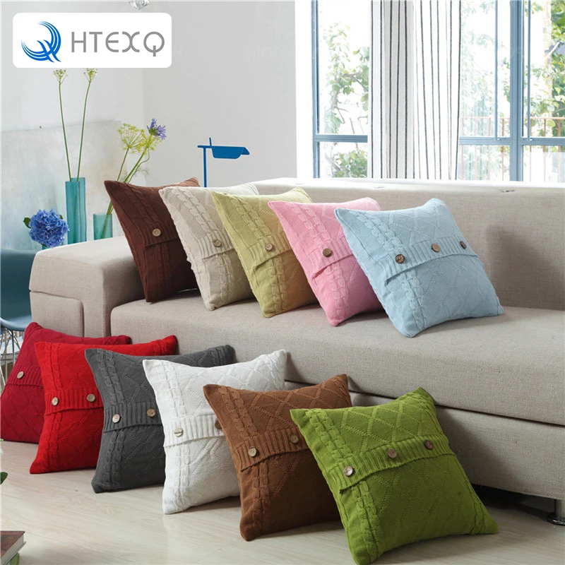 

HTEXQ 2018 New Qualified kintting Cushion Cover Home Decor Pillow Case Cotton Cushion Cover Stripe Dropship for Room