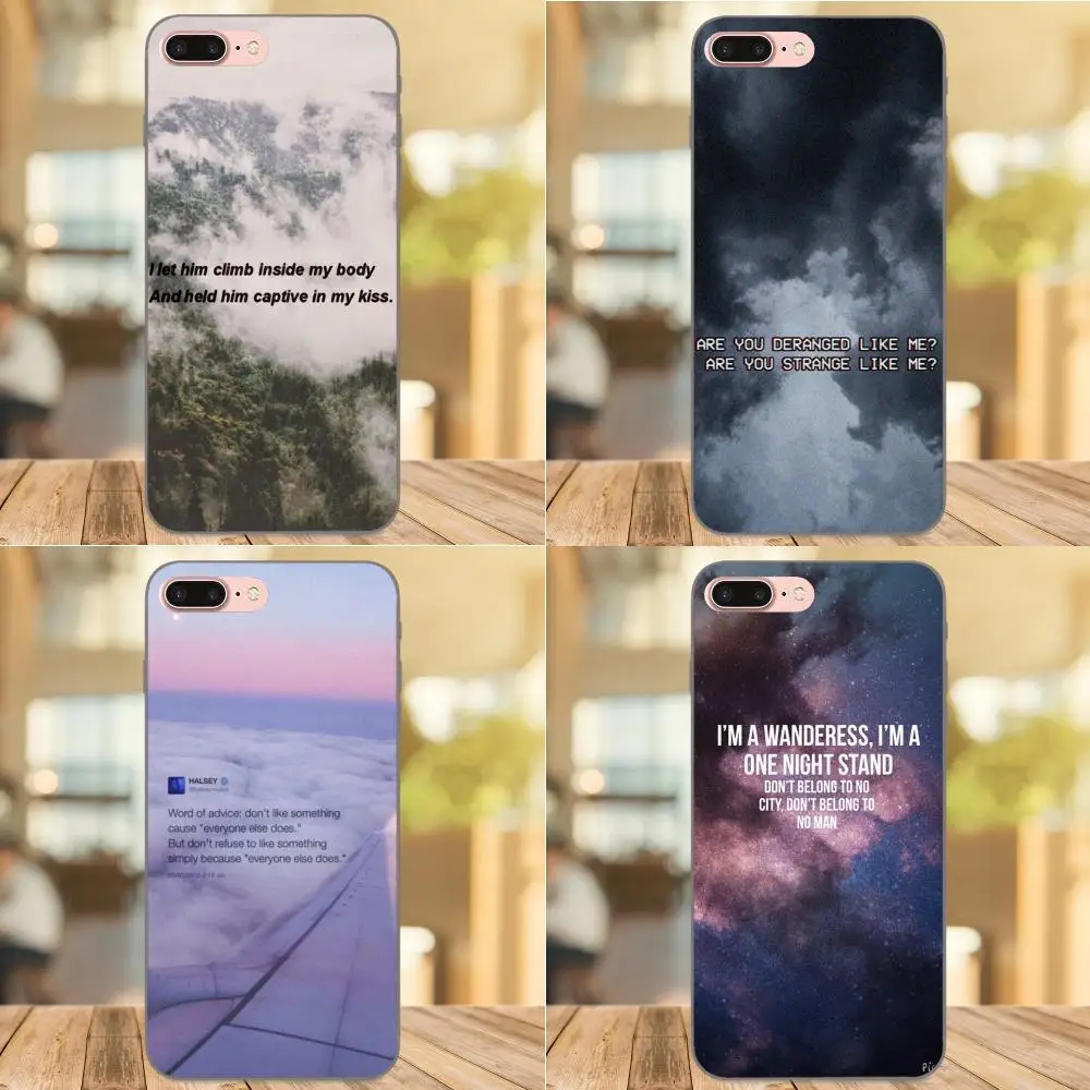 

Soft Silicone TPU Black Case Mobile Halsey Hurricane Lyrics For Samsung Galaxy A3 A5 A6 A6s A7 A8 A9 Star Plus 2016 2017 2018