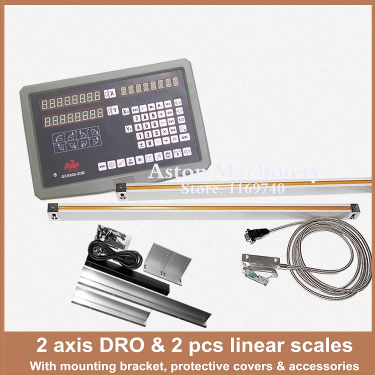 

Free Shipping 2 axis digital readout DRO for milling lathe machine with high precision linear scale / linear encoder