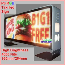 Полноцветный уличный светодиодный экран такси, высокая четкость, высокая яркость 5000 нит, 960 мм* 384 мм значок такси, 160*96 пикселей, 4g Интернет-контроллер