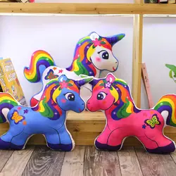 Моделирование лошадь модель Единорог кукла Дети Плюшевые игрушки подушки детские Творческий Радуга лошадь украшения подарок на День Рожде