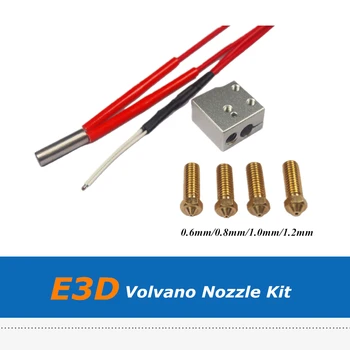 

3D Printer Reprap E3D Fast Volvano Print Head Kit with 0.6mm/0.8mm/1.0mm/1.2mm Nozzle