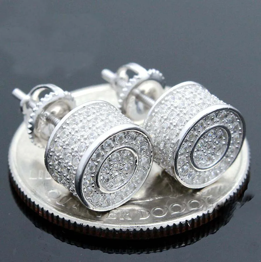

2017 9mm round dots mens women jewelry fashion micro pave cubic zirconia bling bling iced out cz small S hiphop earring