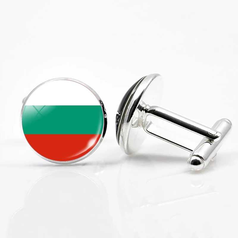 Для мужчин Модная запонка с запонками Европа Национальный флаг Беларуси Дания Сербия Украина Сан-Марино запонки с изображением флага подарок можно настроить логотип - Окраска металла: Bulgaria