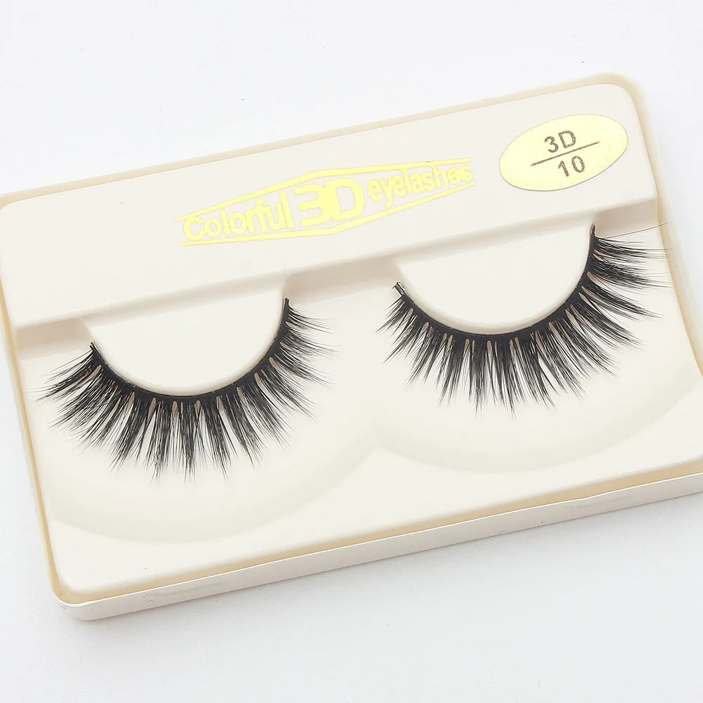 

1 pair natural false eyelashes 3D mink hair lashes natural eyelashes 3D10
